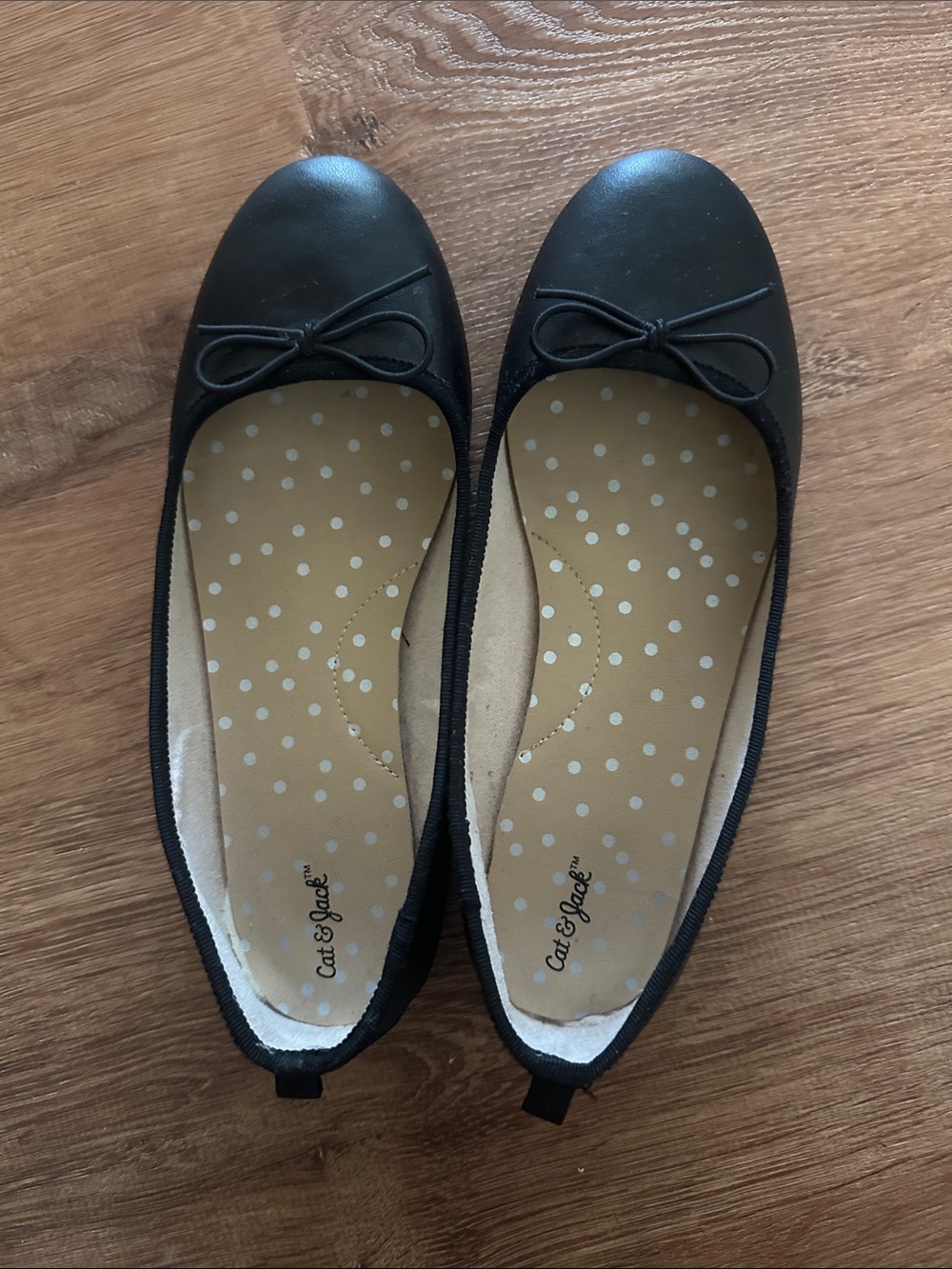 Slip-On Ballet Flats Black Bow